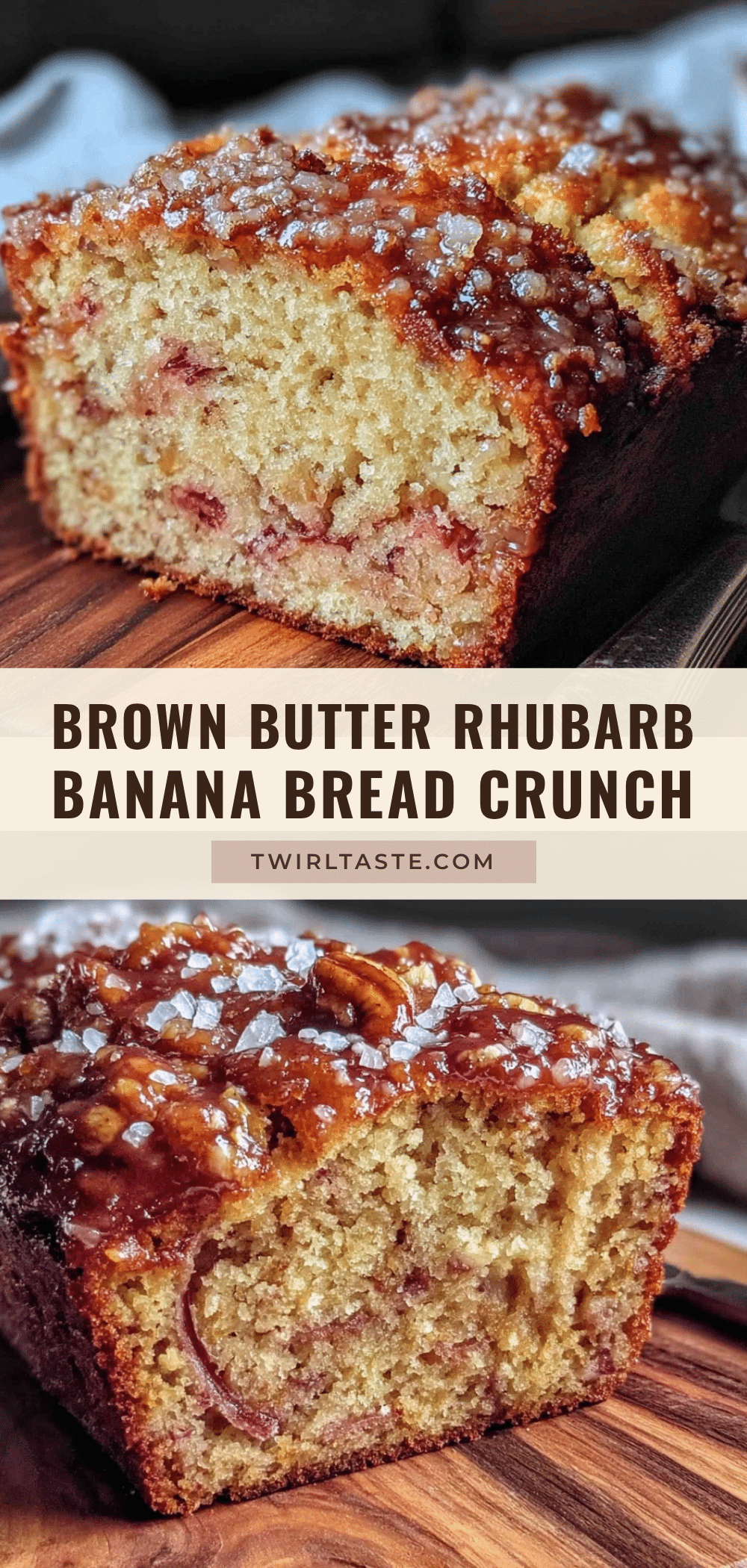 brown butter rhubarb banana bread recipe