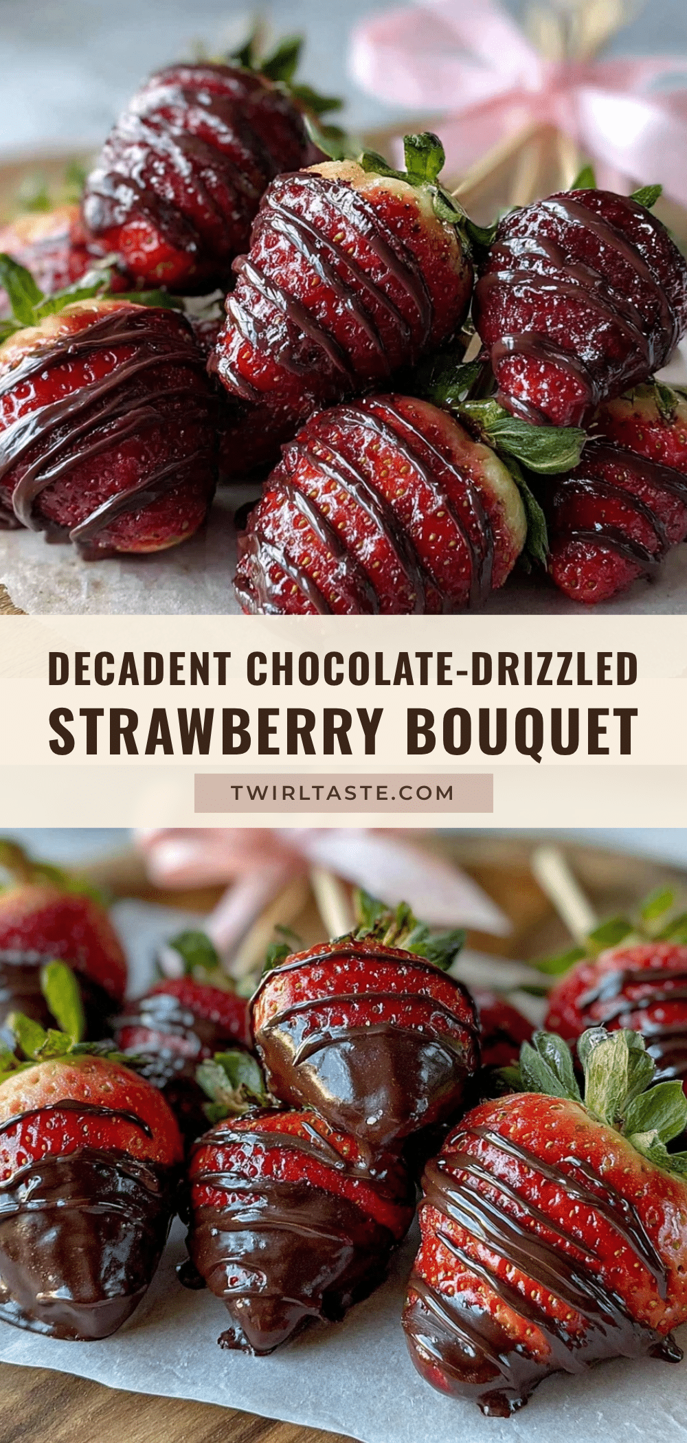 chocolate-drizzled strawberry bouquet recipe