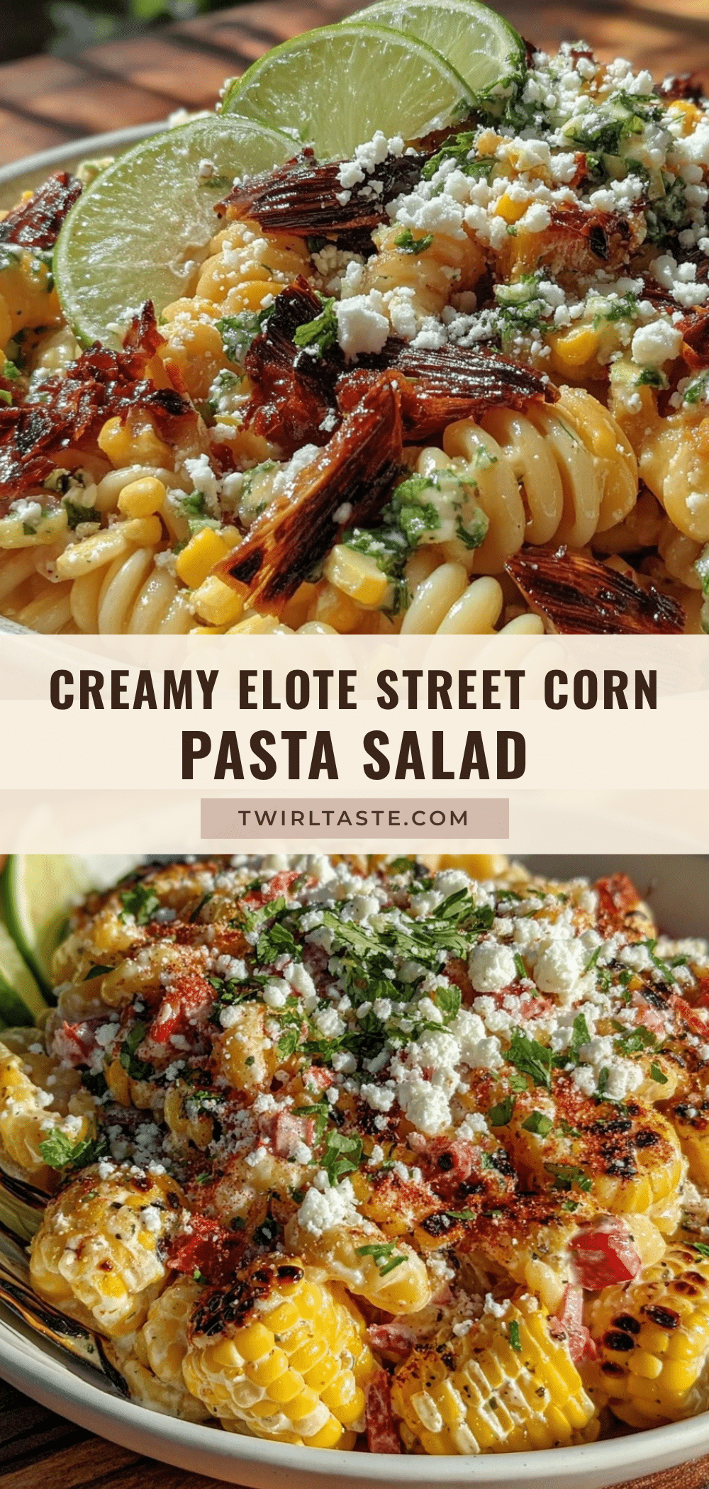 creamy elote street corn pasta salad with cotija recipe