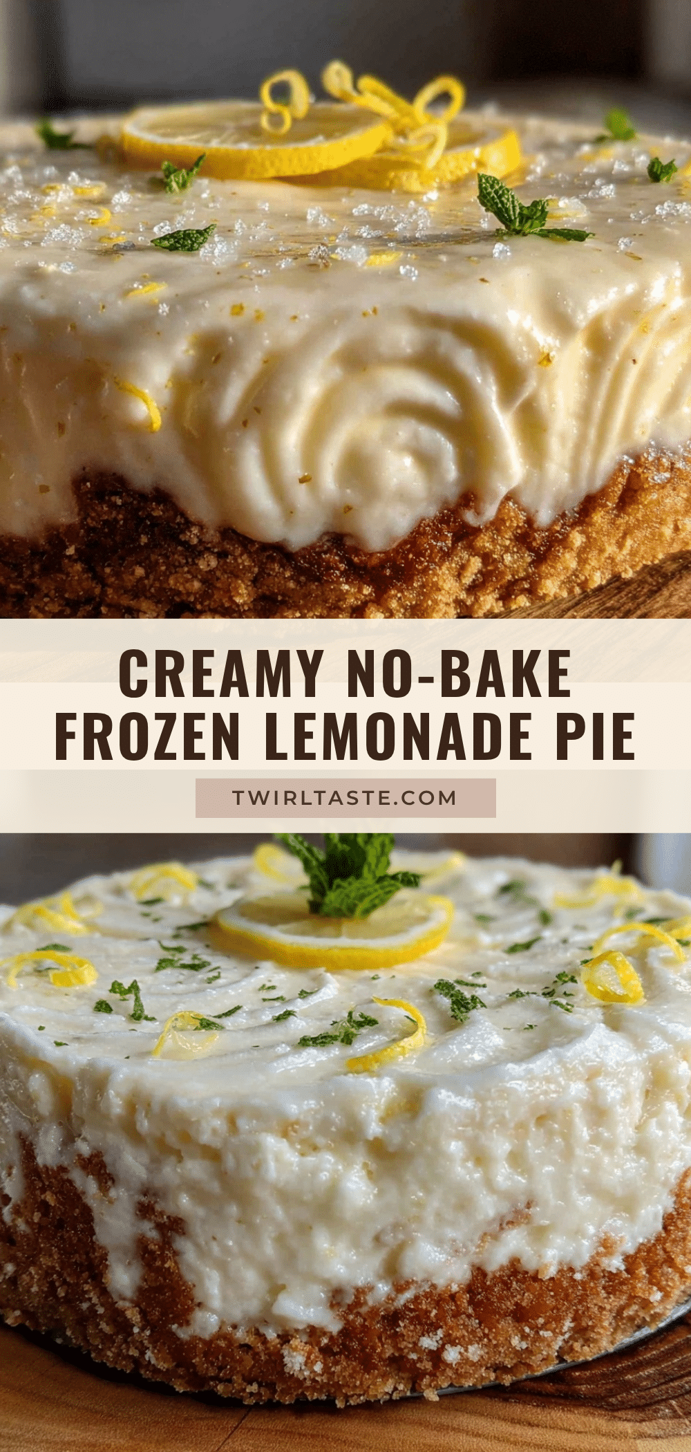 creamy no-bake frozen lemonade pie recipe