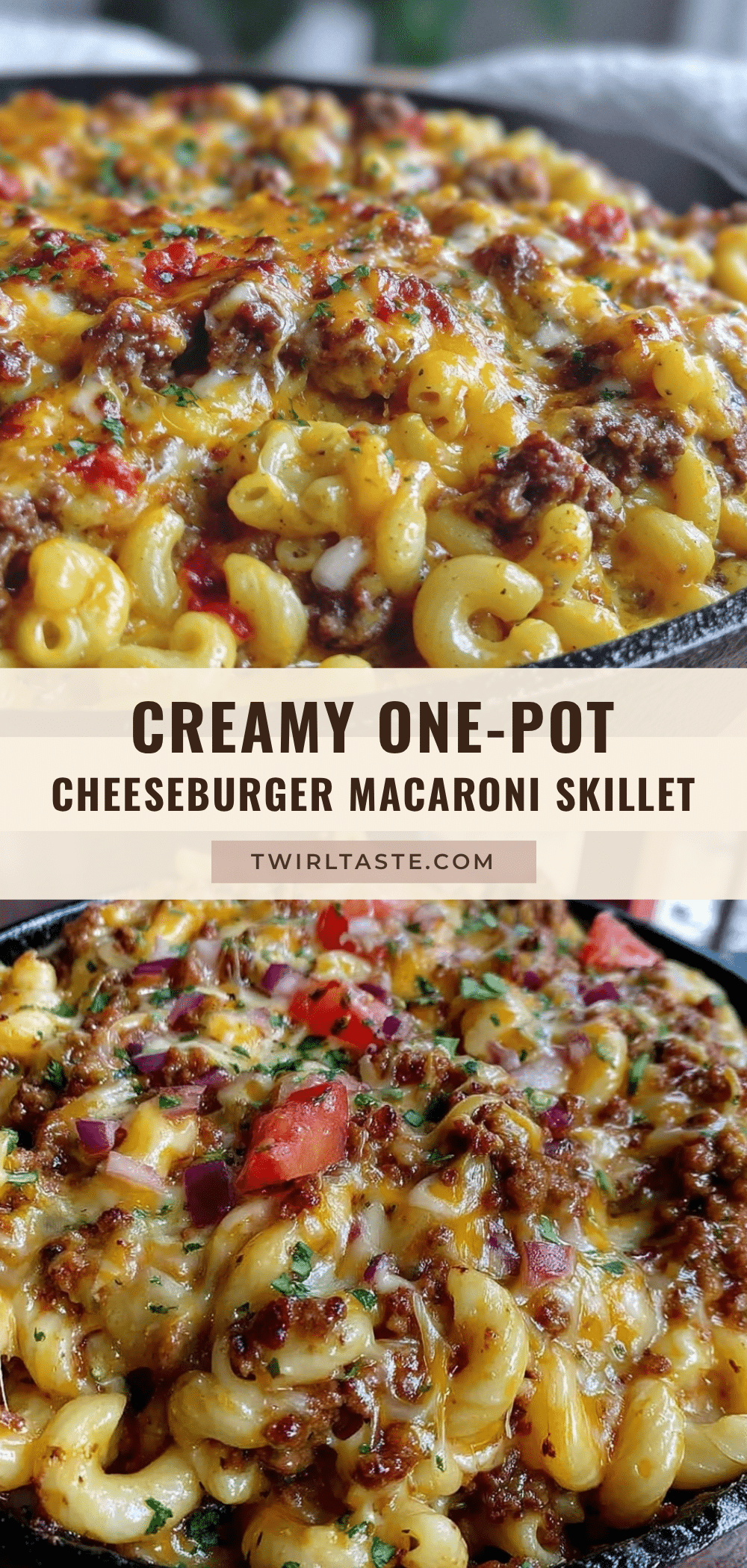 creamy one-pot cheeseburger macaroni skillet recipe