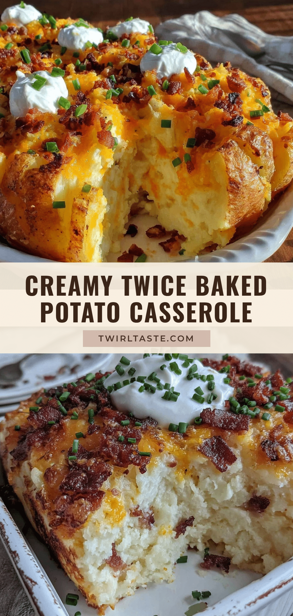 creamy twice baked potato casserole recipe