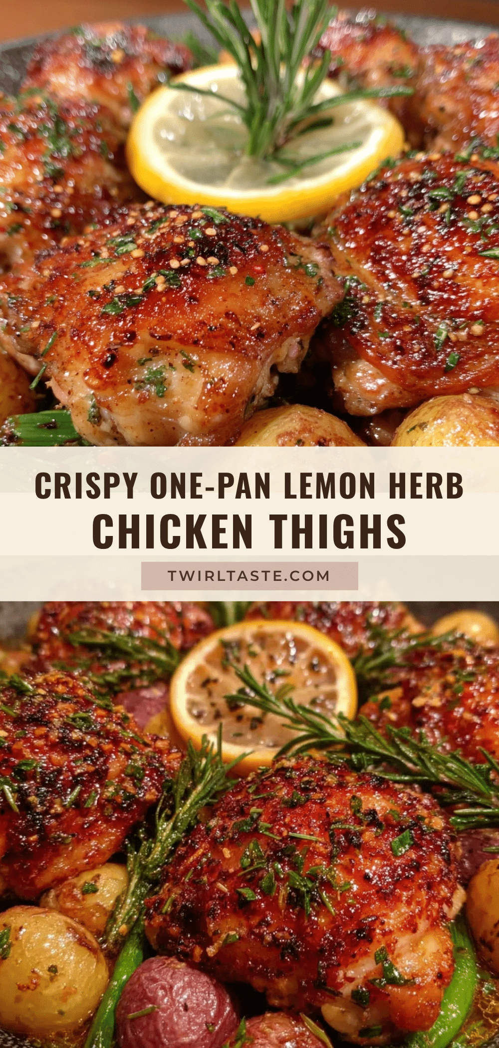 crispy one-pan lemon herb roast chicken thighs recipe