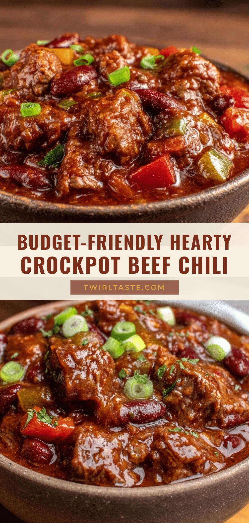 crockpot beef and bean chili recipe