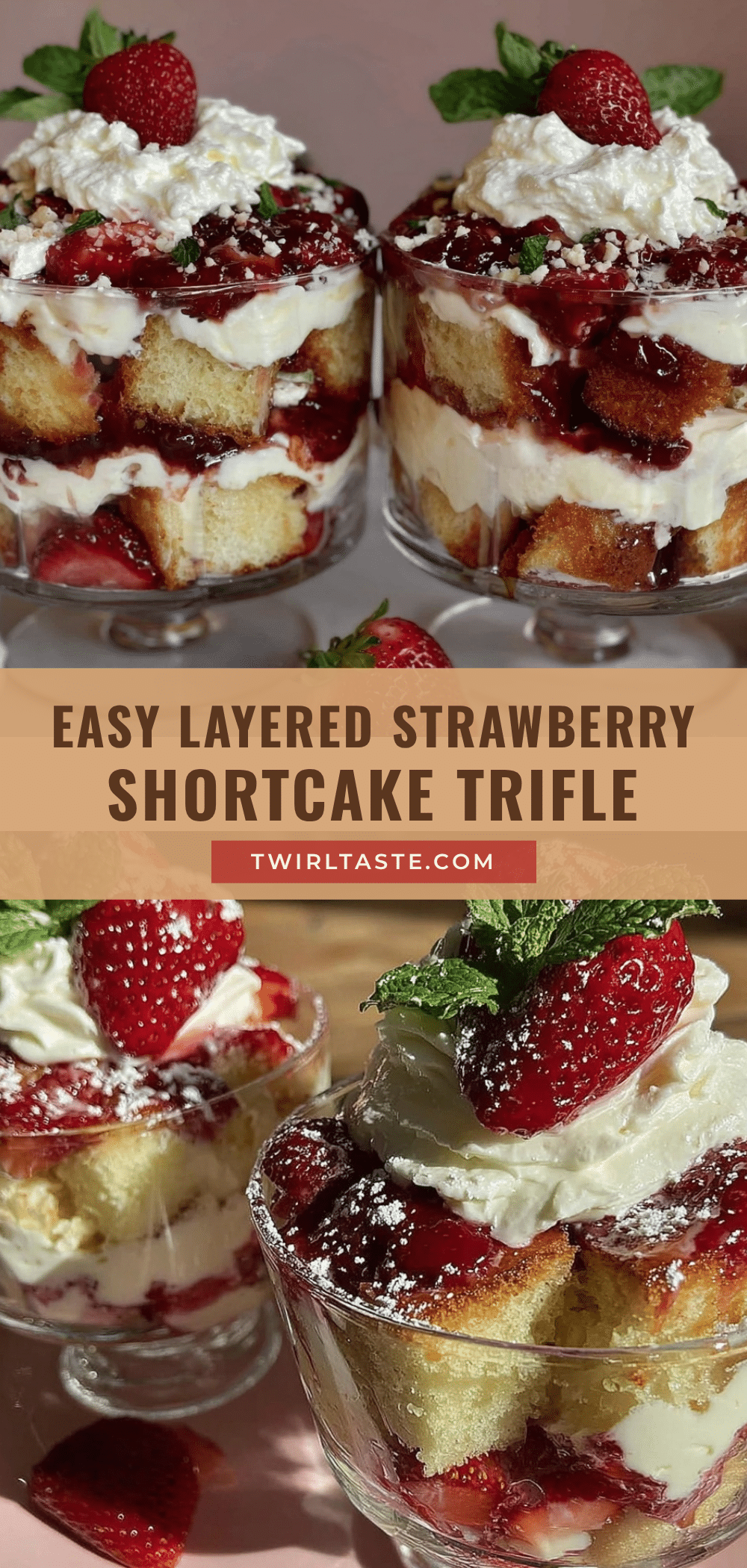 easy strawberry shortcake trifle recipe