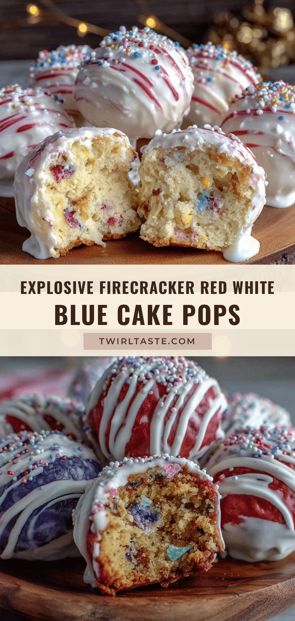 firecracker red white and blue cake pops recipe