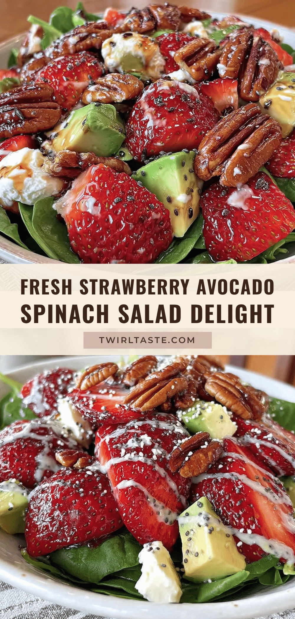 fresh strawberry avocado spinach salad recipe