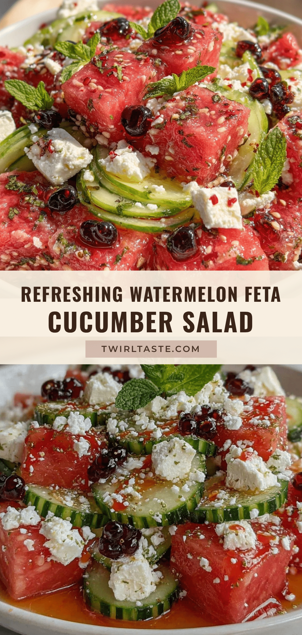 fresh watermelon feta cucumber salad recipe