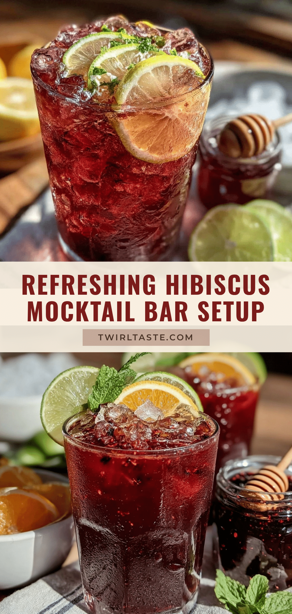 hibiscus mocktail bar setup recipe