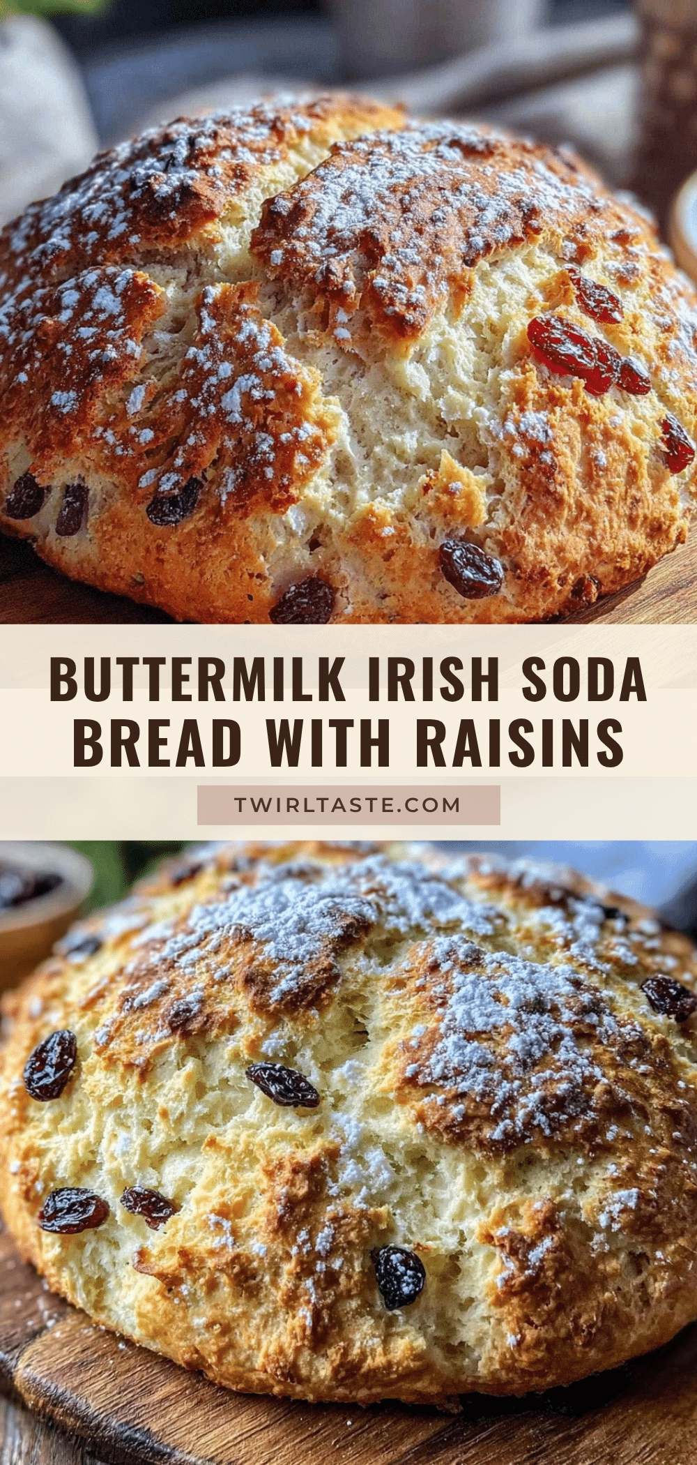 Irish soda bread with buttermilk and raisins recipe