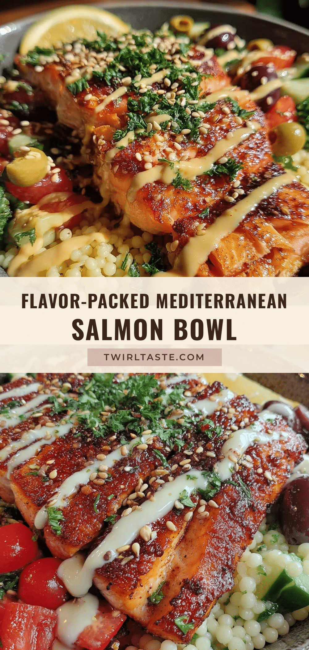 Mediterranean salmon bowl recipe
