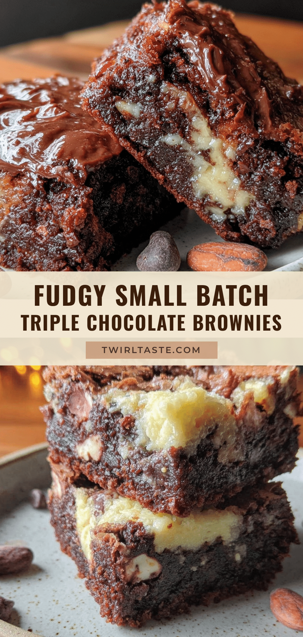 small batch triple chocolate brownies recipe