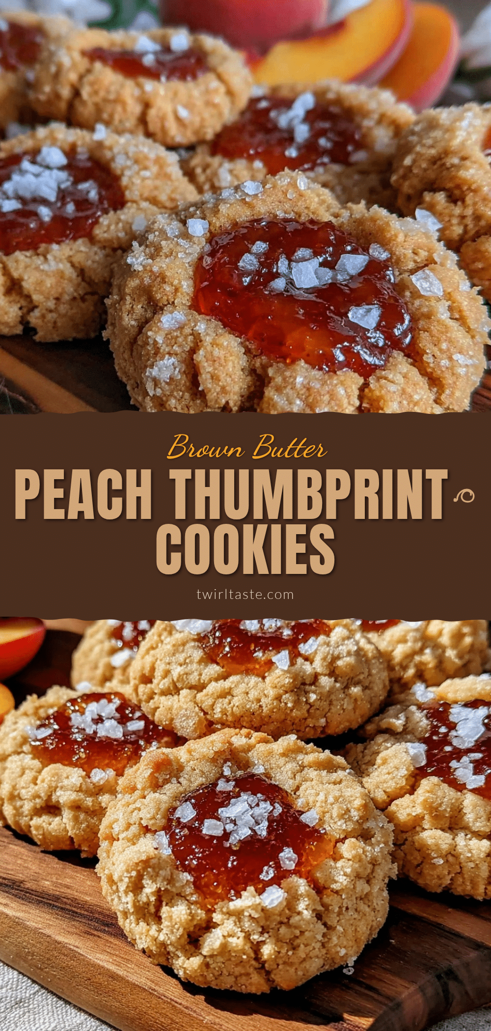 brown butter peach thumbprint cookies recipe