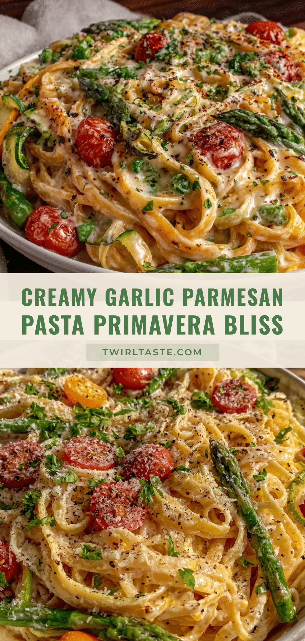creamy garlic parmesan pasta primavera recipe