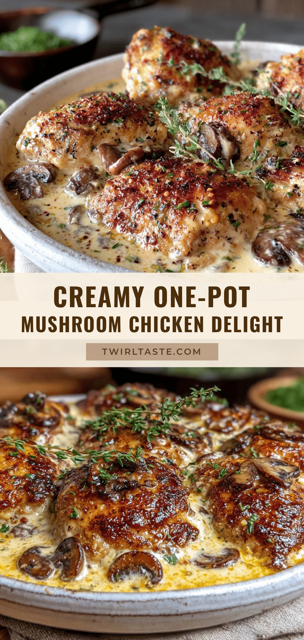 creamy one-pot mushroom chicken recipe