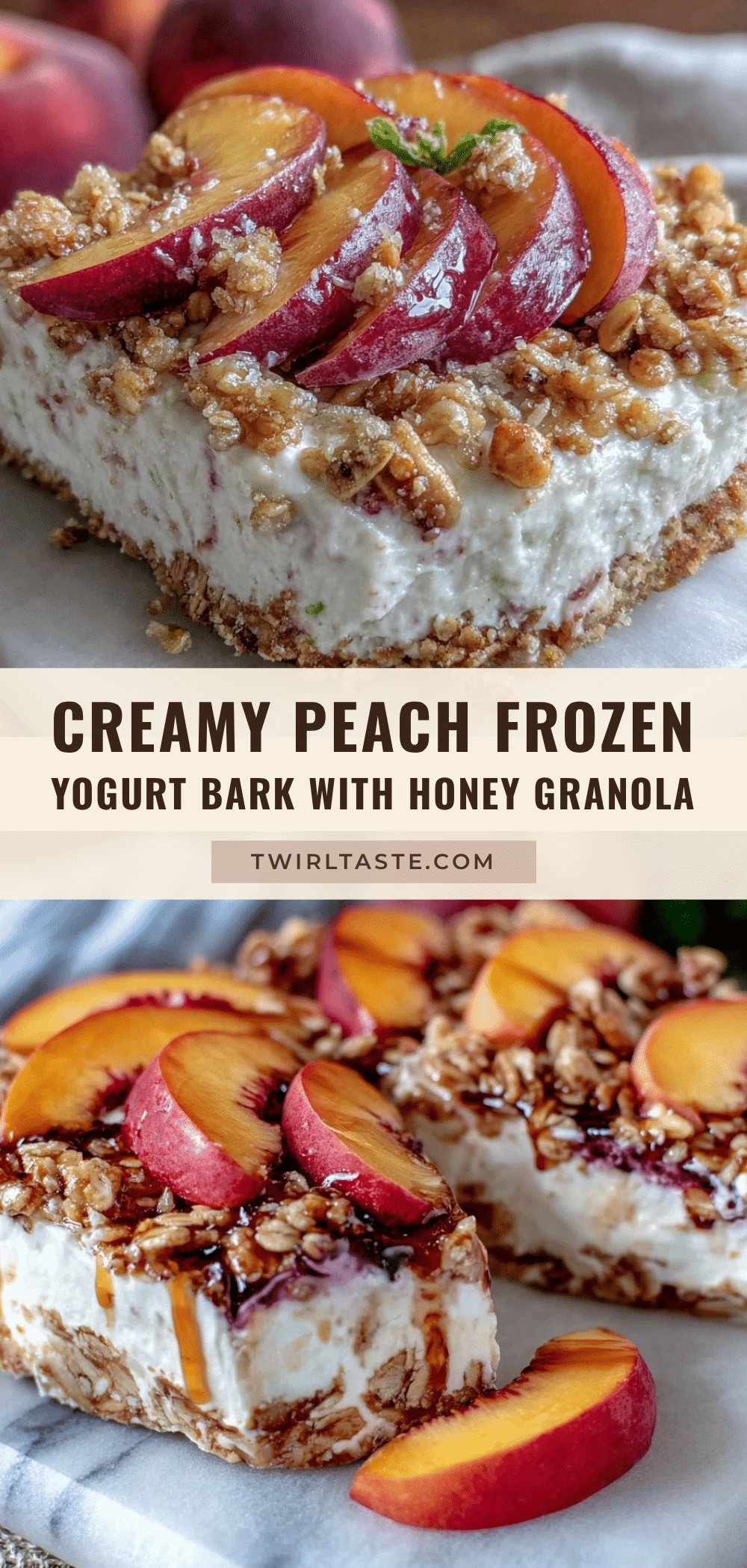 creamy peach frozen yogurt bark recipe
