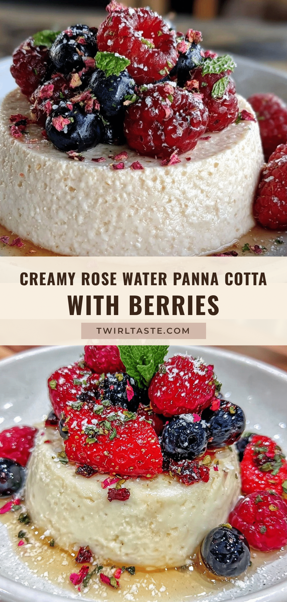 creamy rose water panna cotta recipe