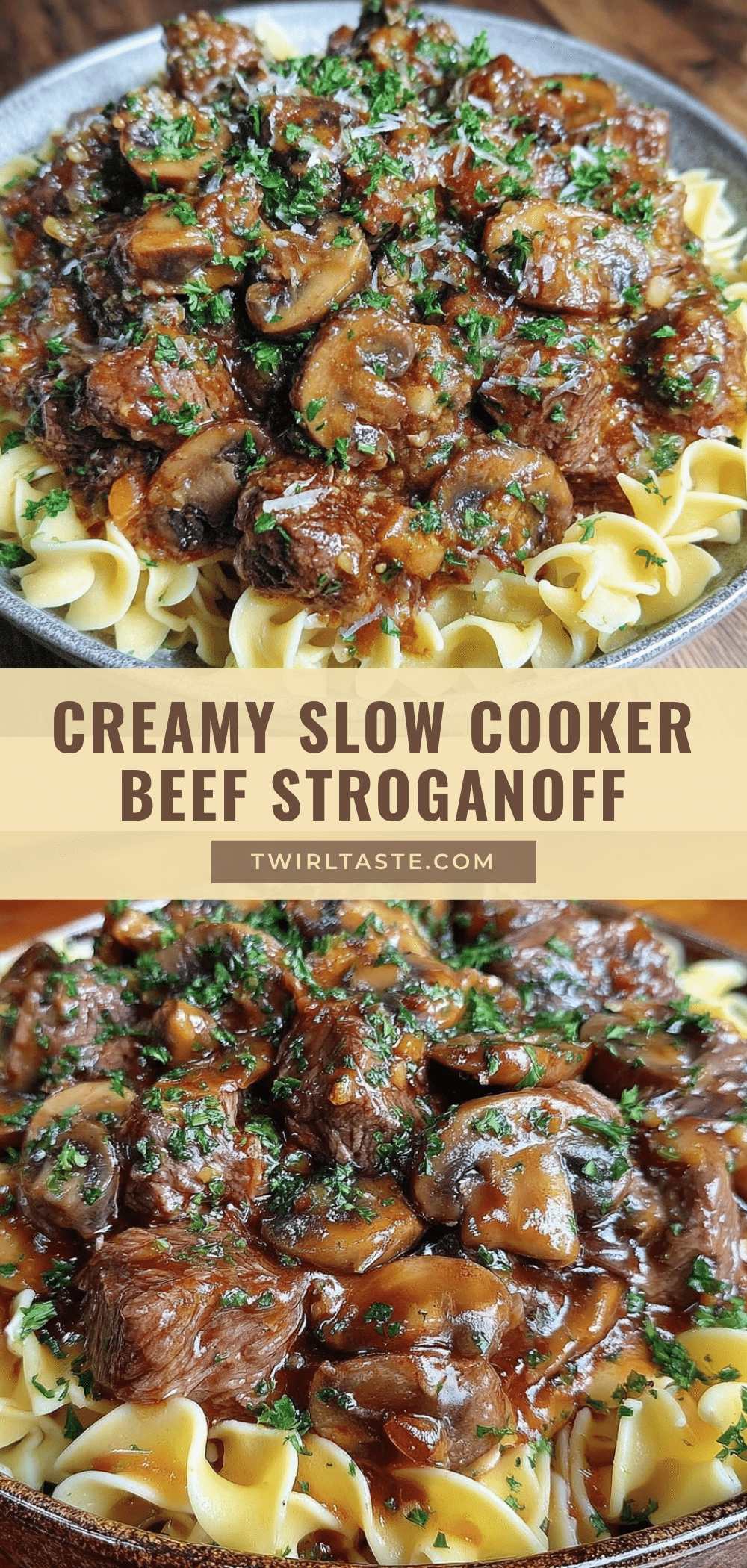 creamy slow cooker beef stroganoff recipe