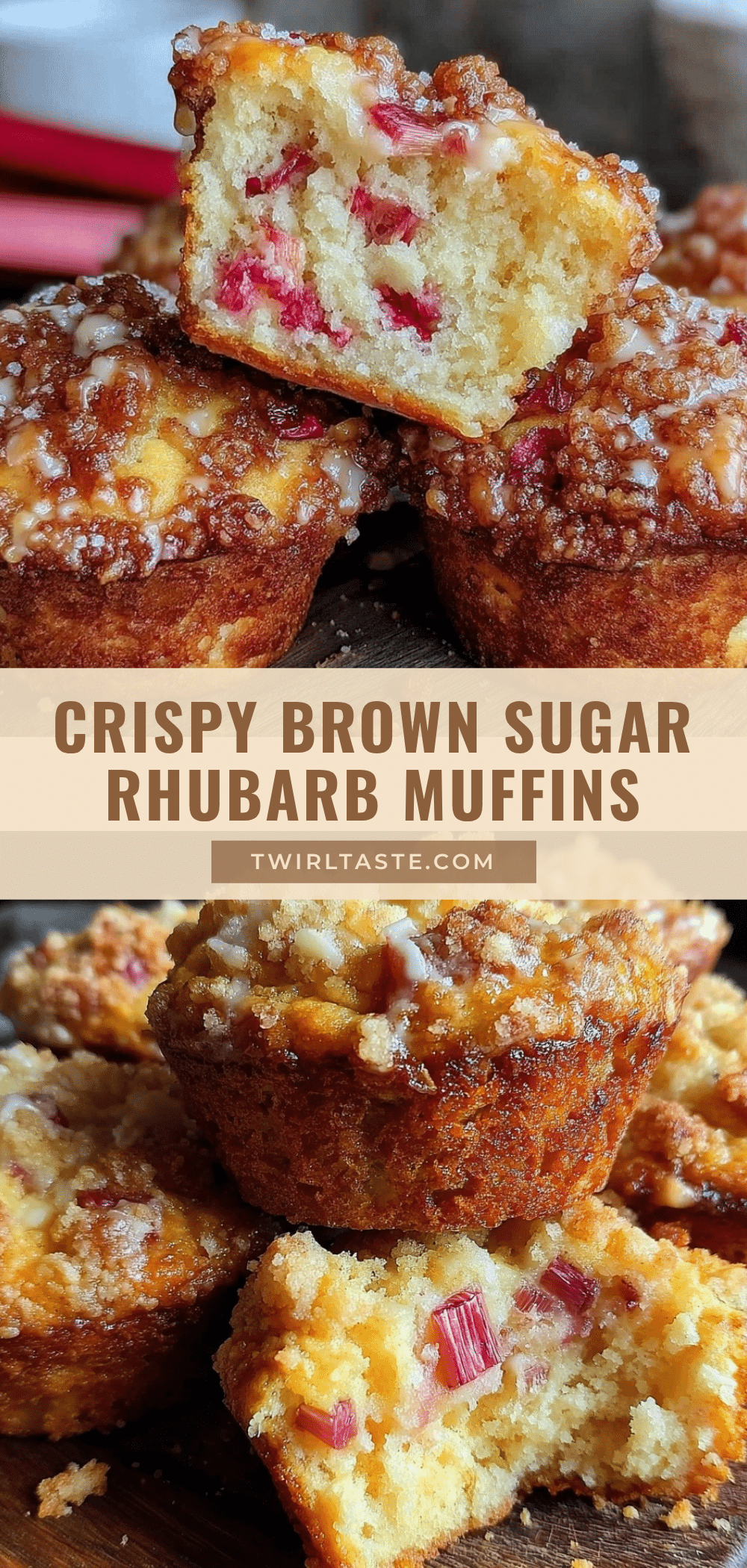 crispy rhubarb muffins recipe