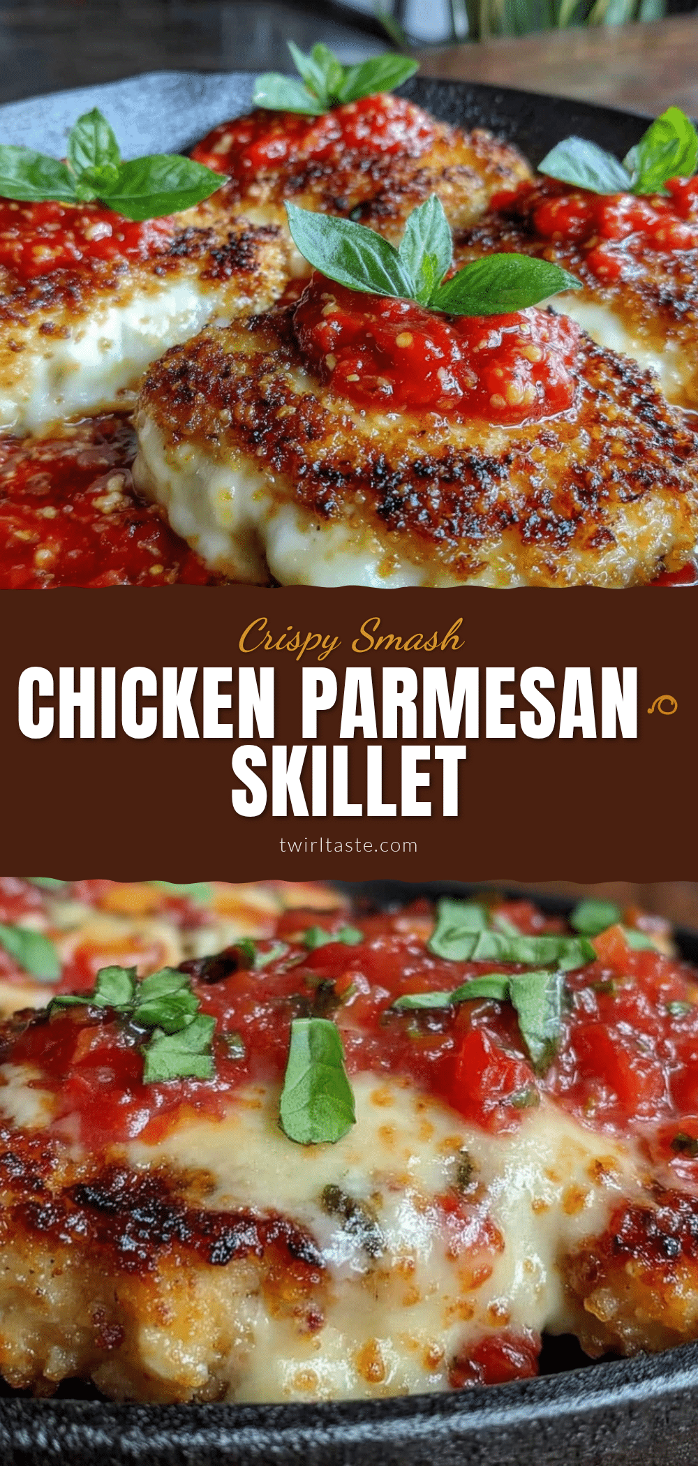 crispy smash chicken parmesan skillet recipe