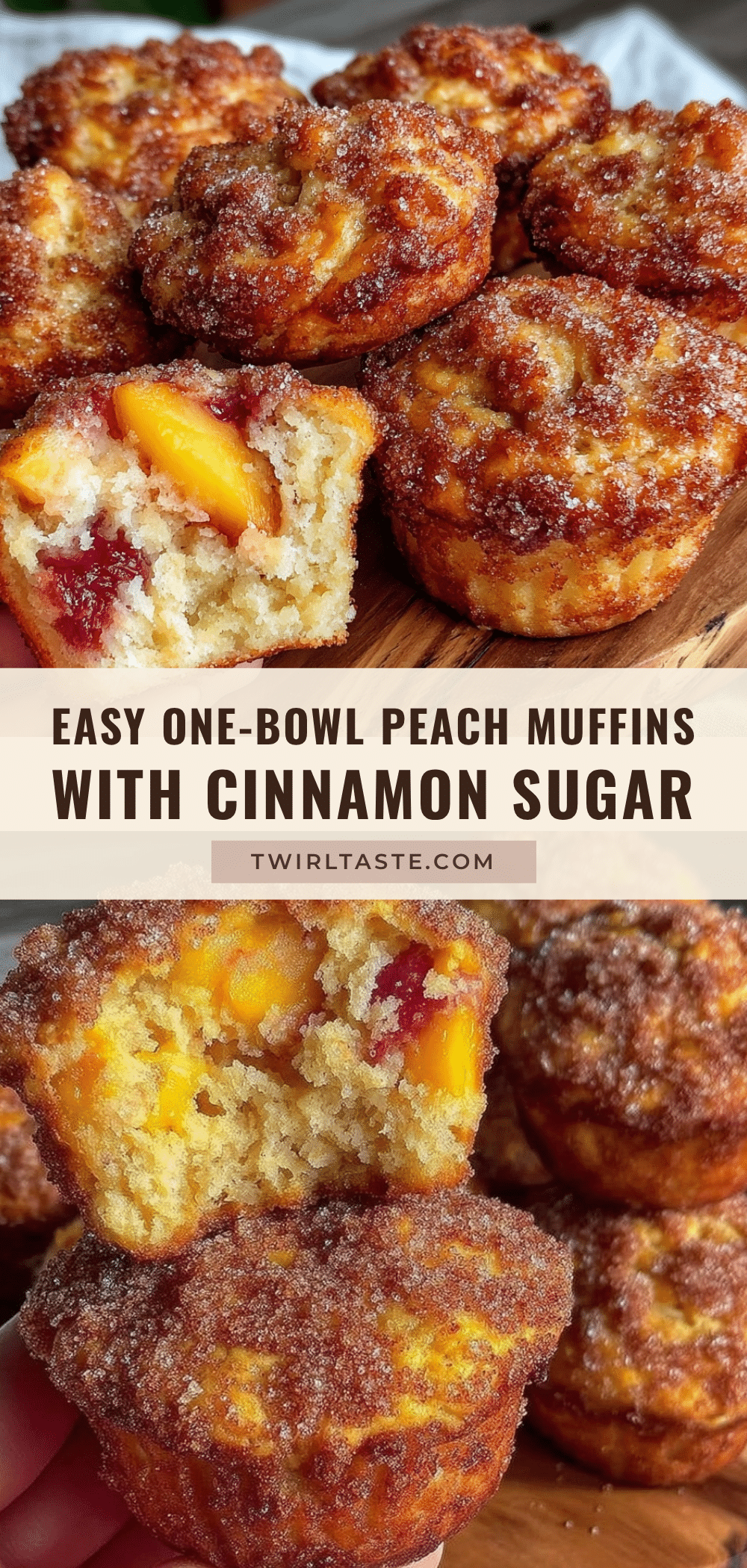 easy one-bowl peach muffins recipe