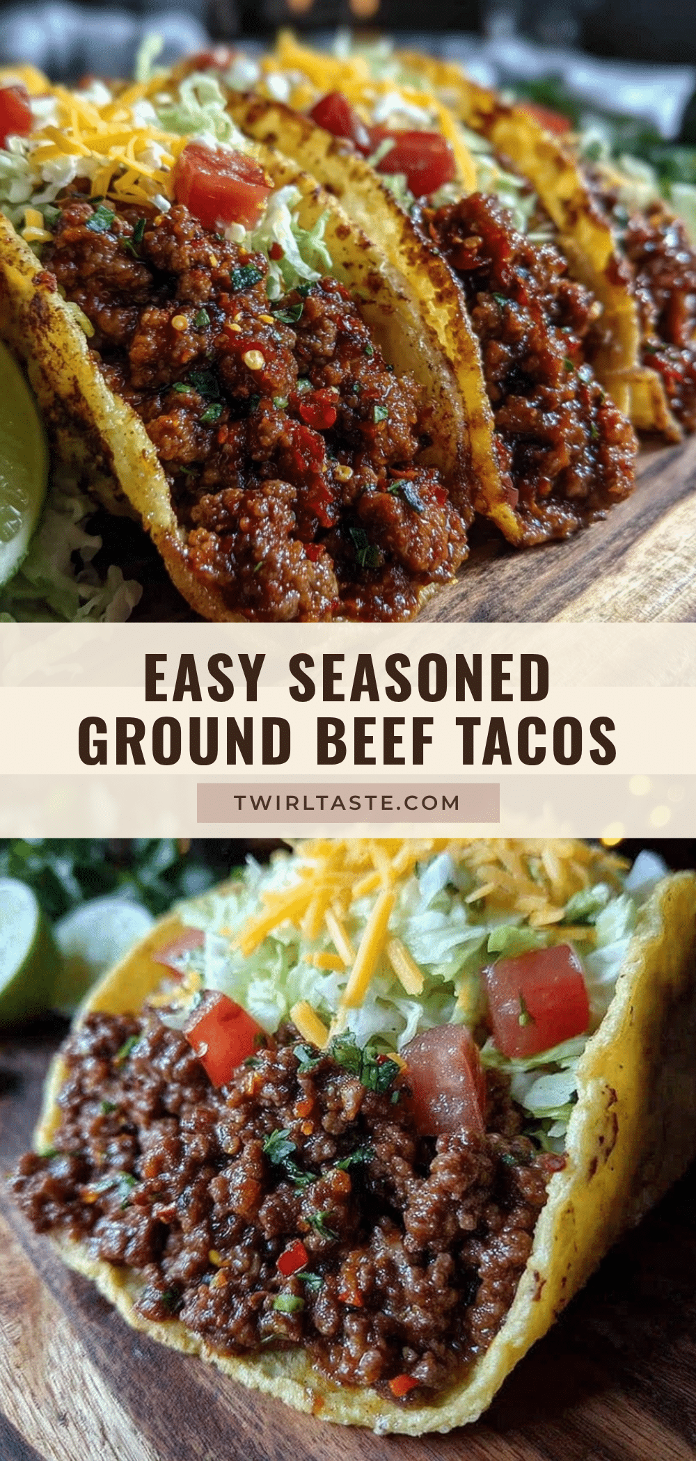 Easy Seasoned Ground Beef Tacos recipe