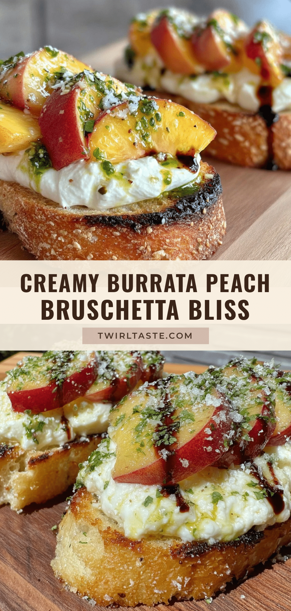 Fresh Burrata and Peach Bruschetta recipe