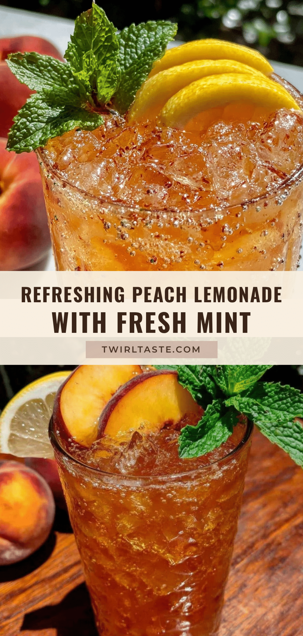 fresh peach lemonade with mint recipe