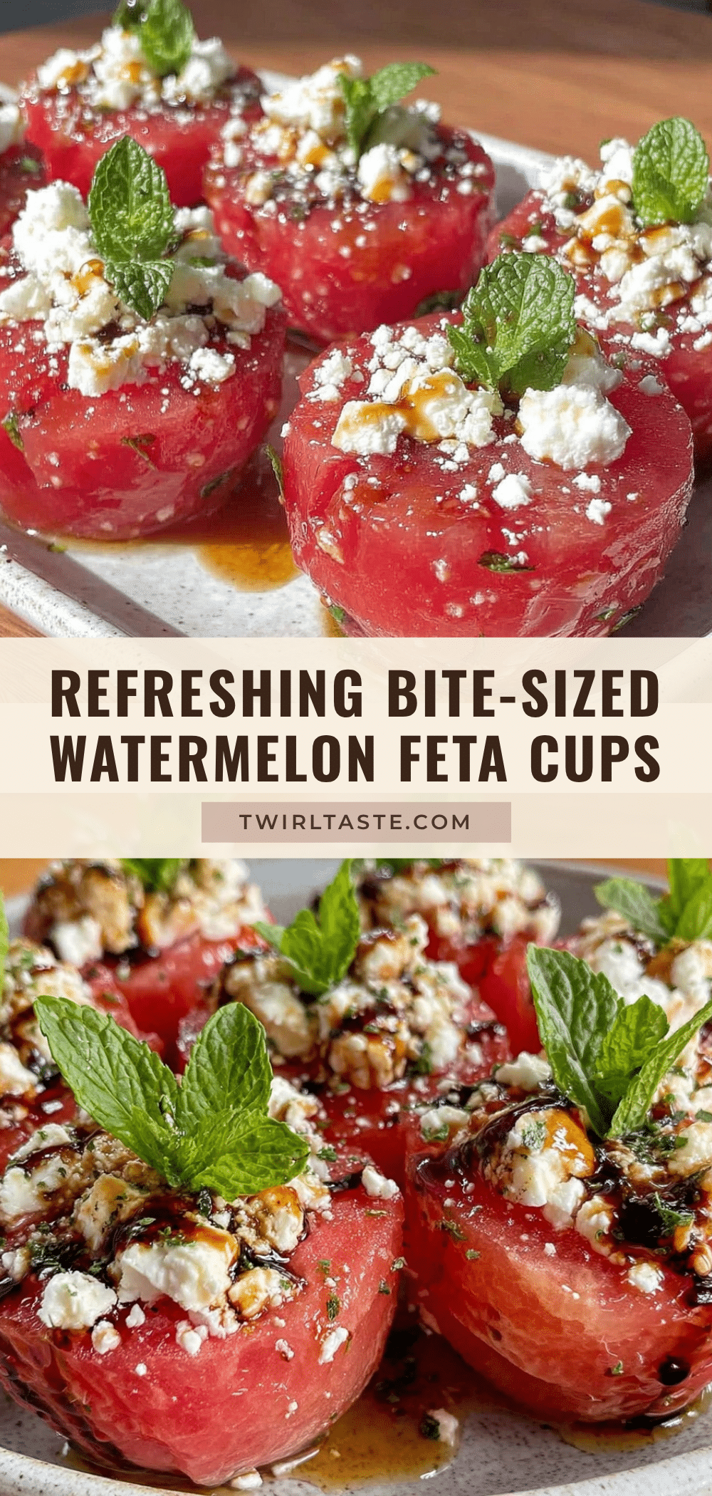 fresh watermelon feta salad cups recipe