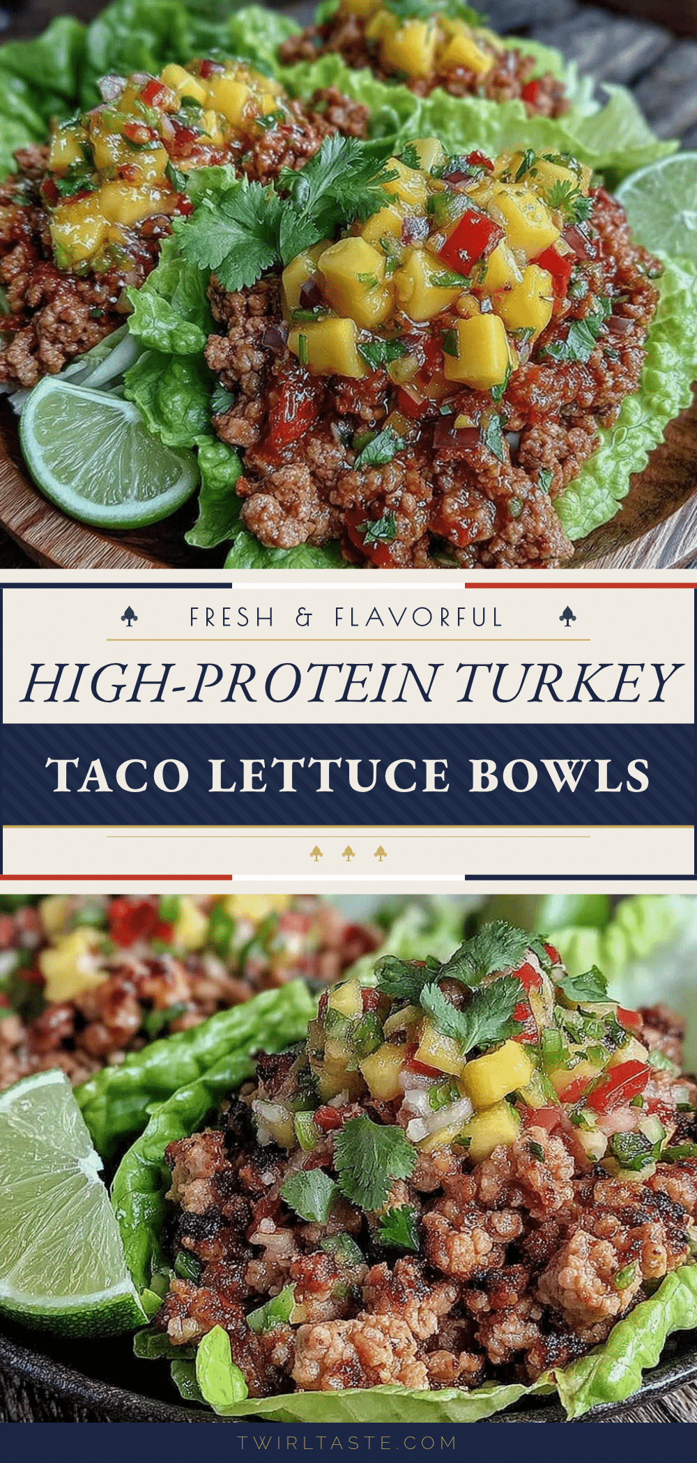 Healthy High-Protein Turkey Taco Lettuce Wrap Bowl recipe