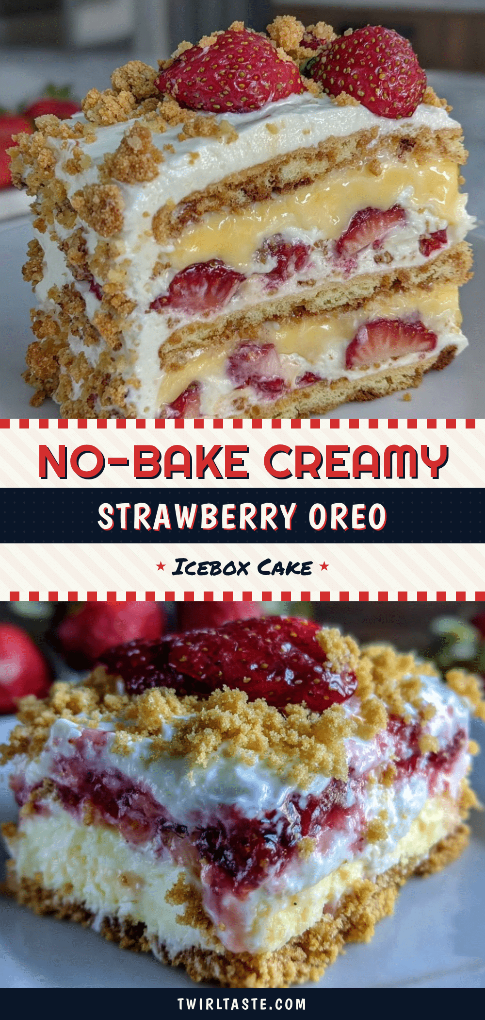 no-bake strawberry icebox cake recipe