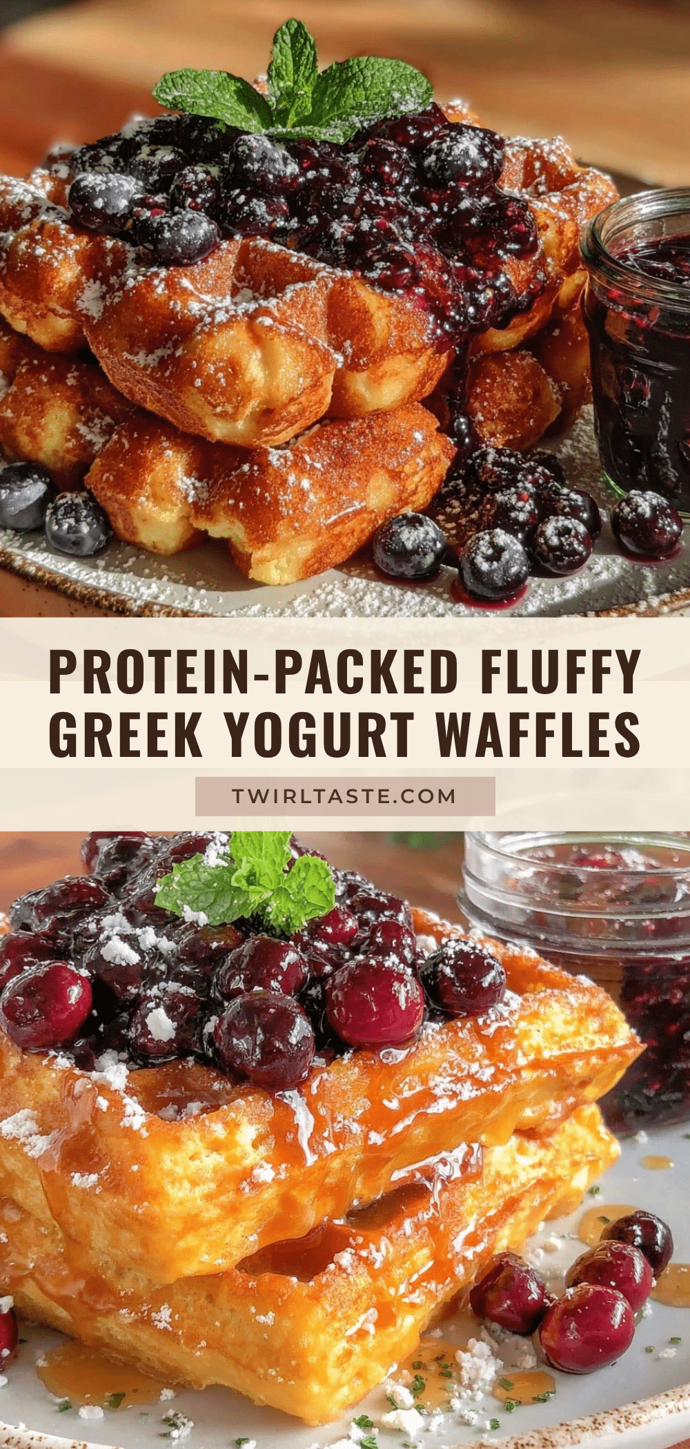 protein-packed fluffy Greek yogurt waffles recipe