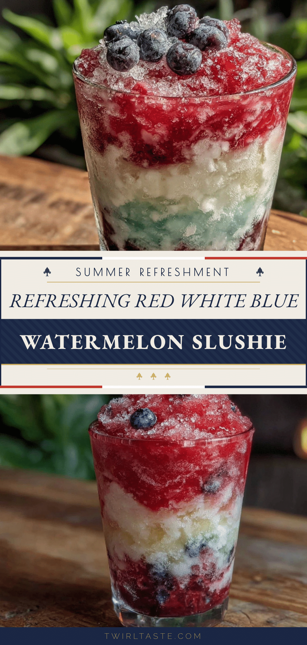 red white and blue watermelon lemonade slushie recipe