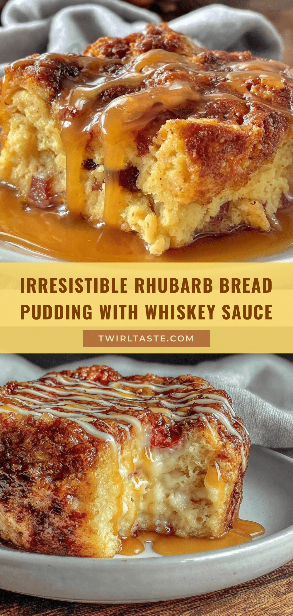 rhubarb bread pudding recipe