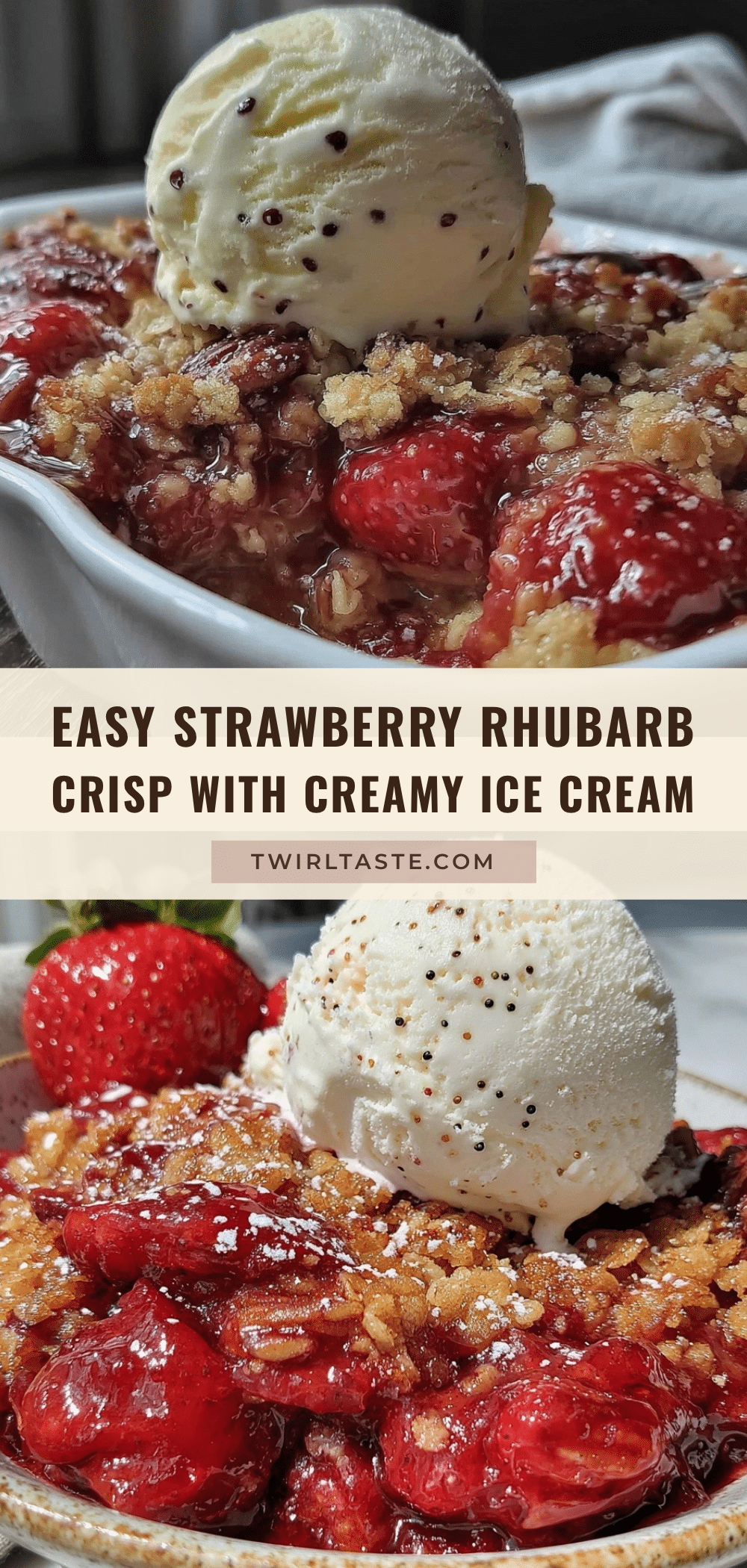 strawberry rhubarb crisp recipe