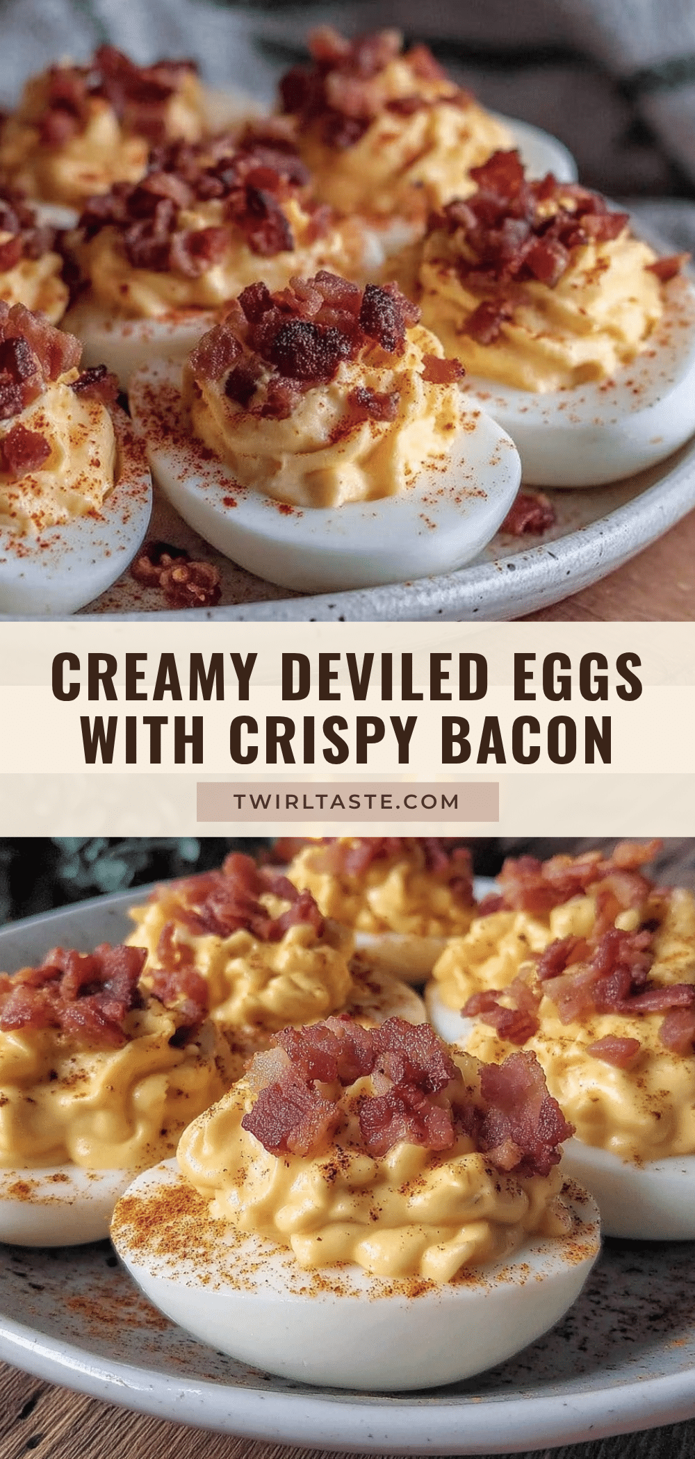 creamy deviled eggs with crispy bacon recipe