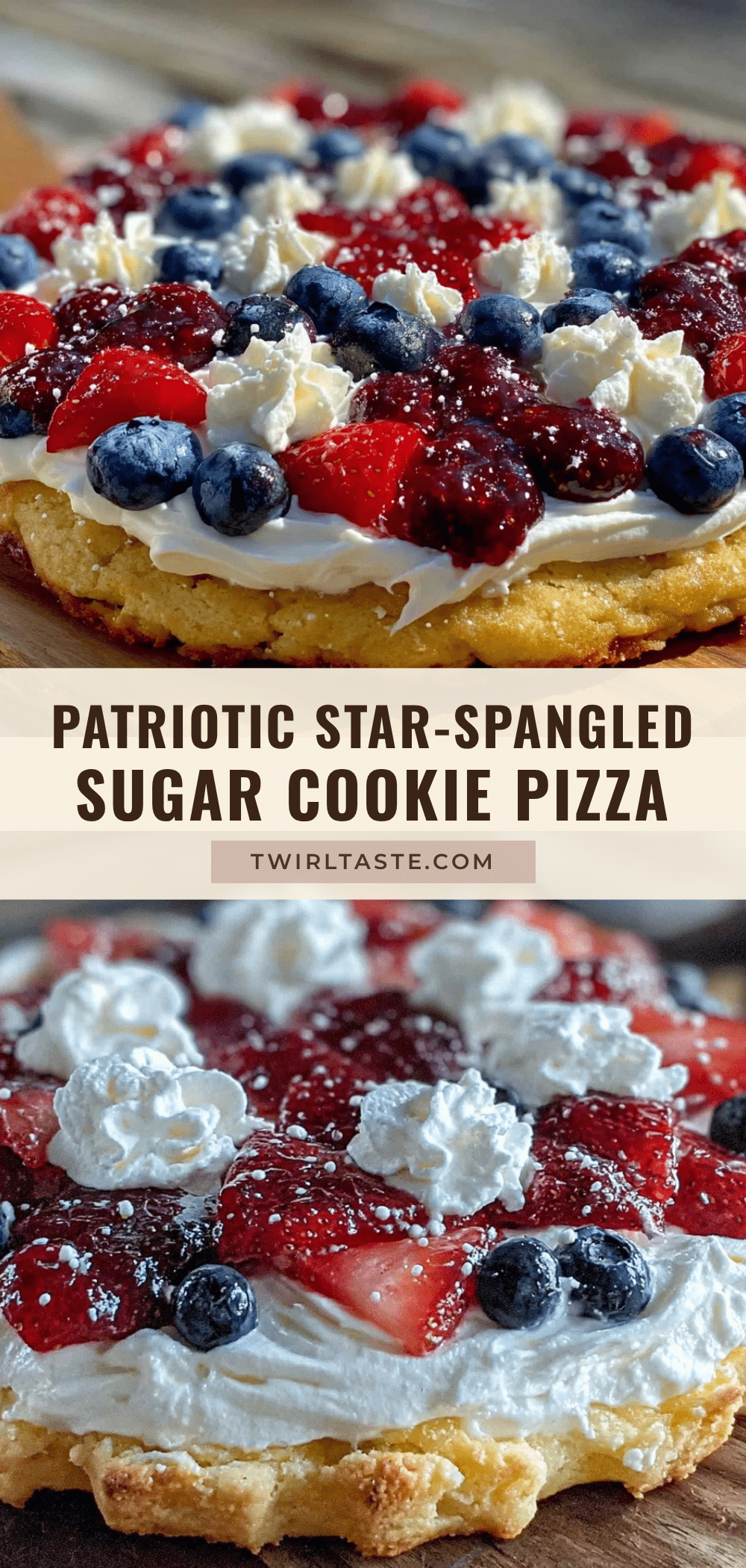 Creamy Star-Spangled Sugar Cookie Fruit Pizza recipe