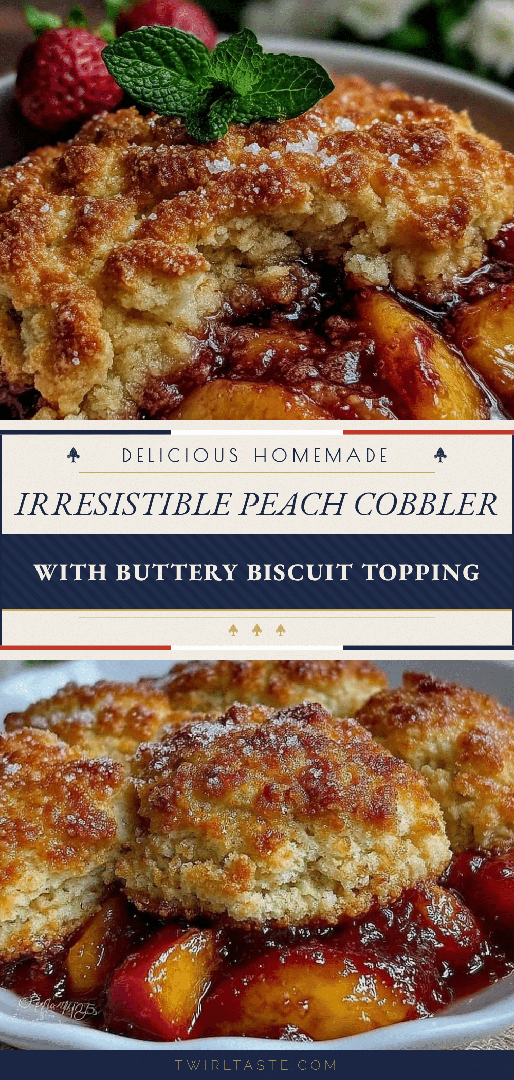 crispy peach cobbler with buttermilk biscuit topping recipe