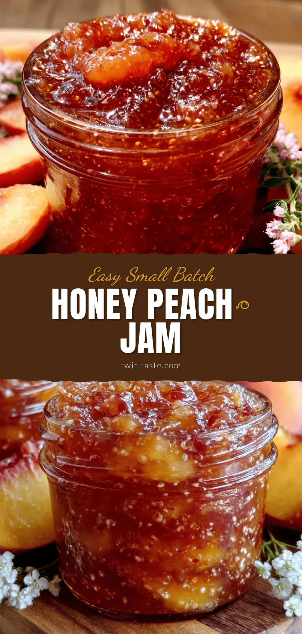 easy small batch honey peach jam recipe