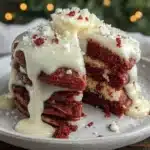 fluffy red velvet pancakes - featured image