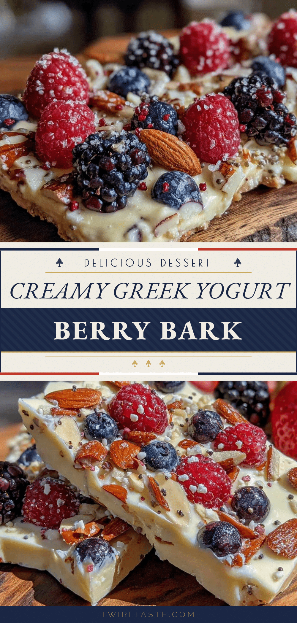 Fresh Greek Yogurt Berry Bark recipe