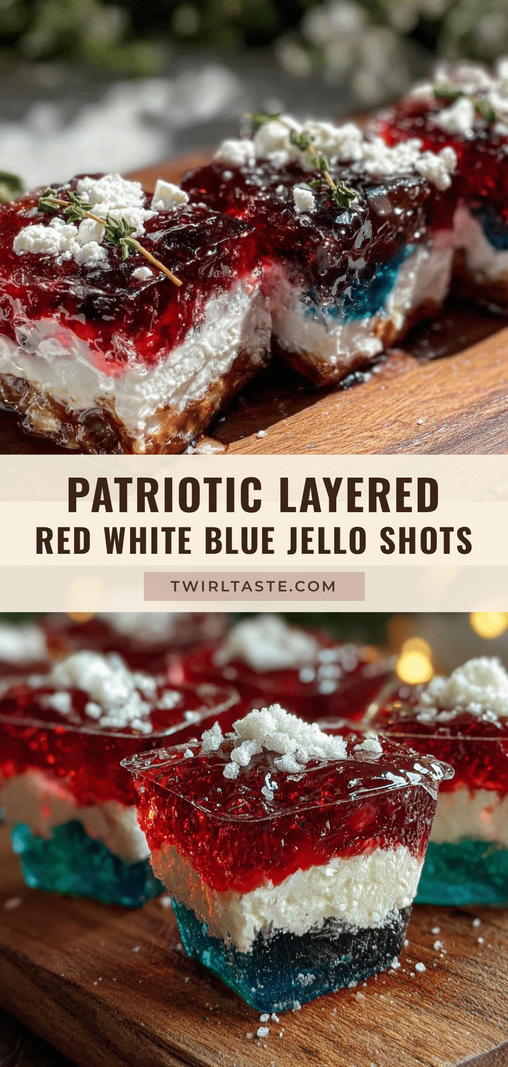 layered red white and blue jello shots recipe