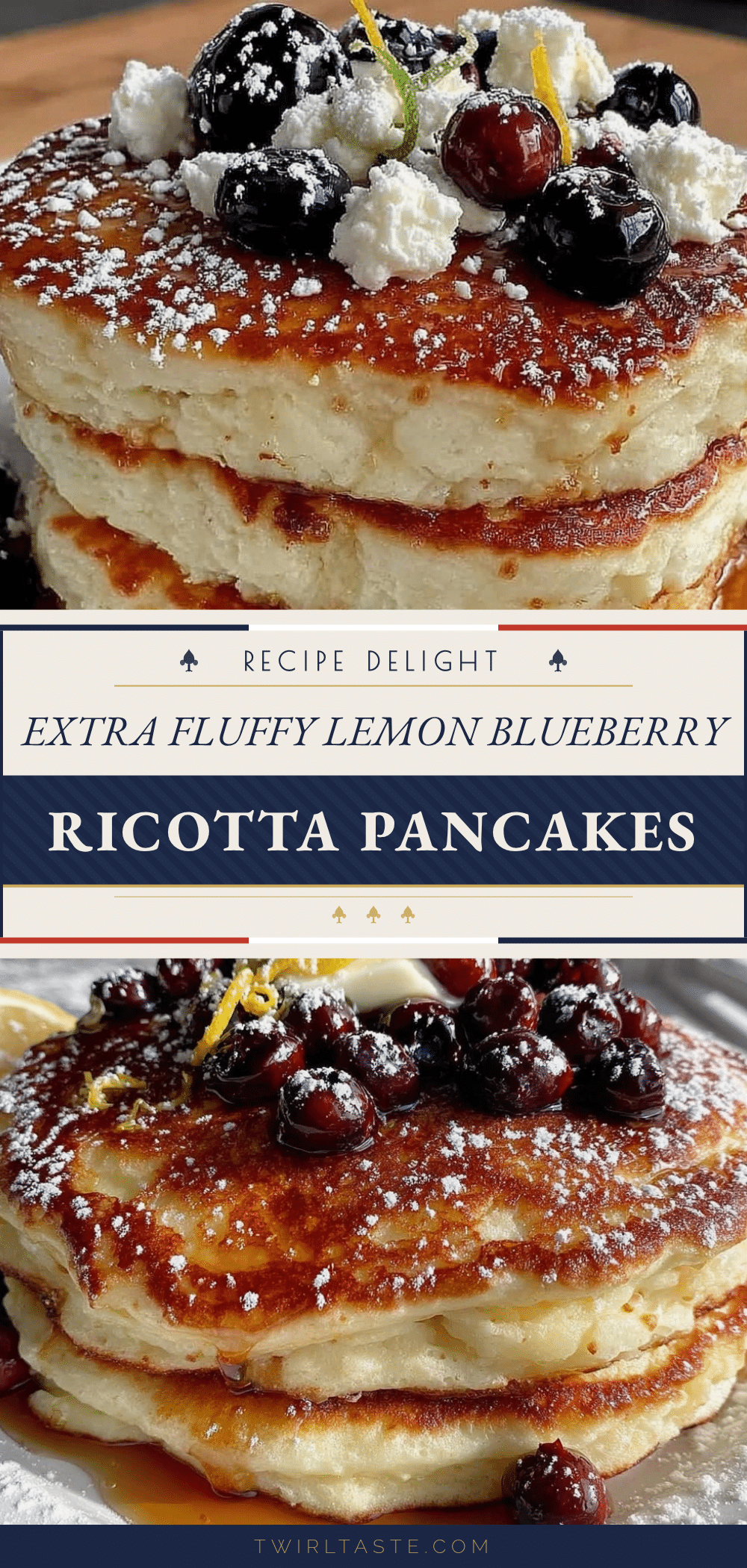 lemon blueberry ricotta pancakes recipe