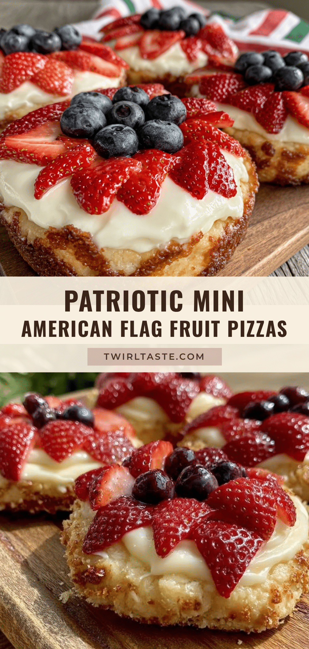 mini american flag fruit pizzas recipe