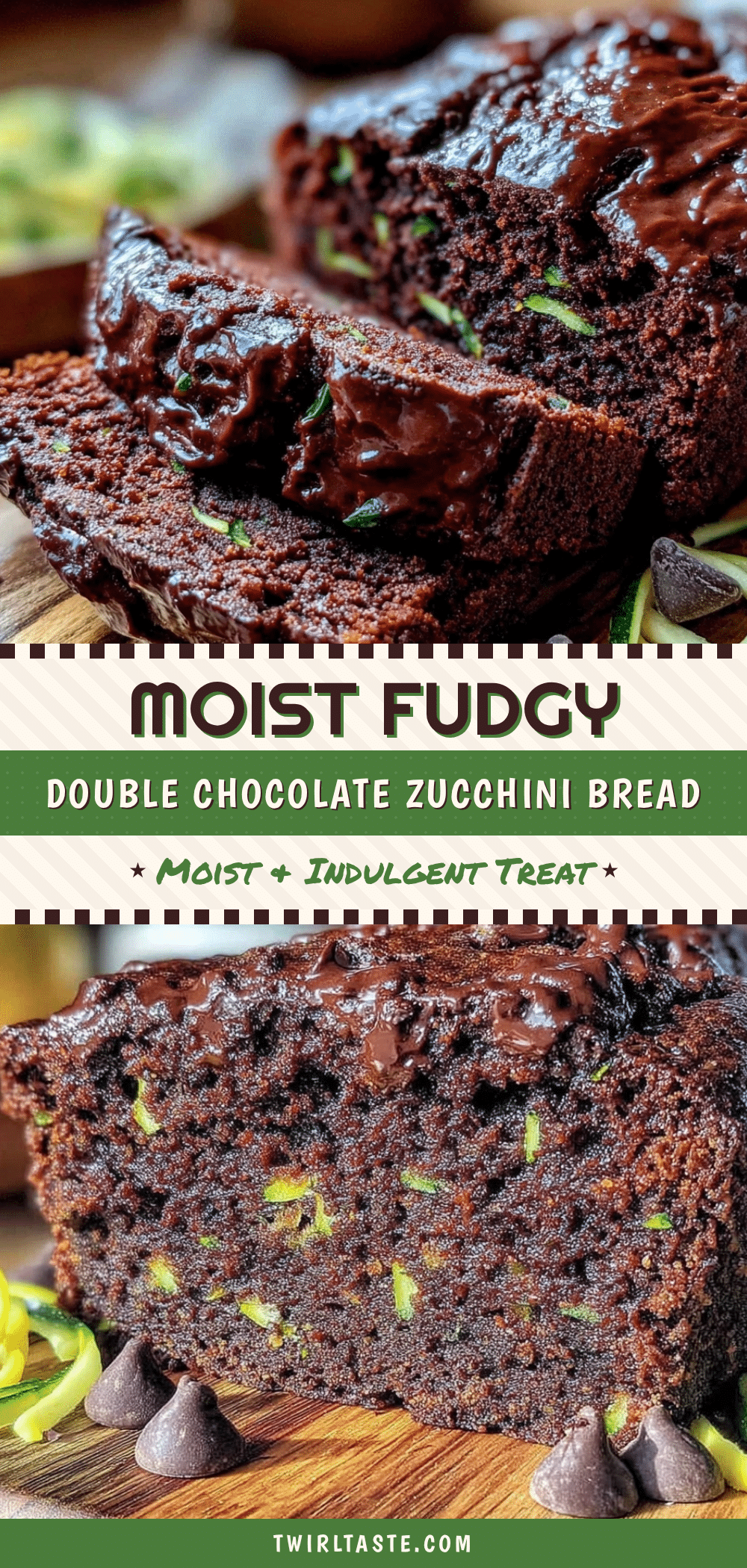 moist double chocolate chip zucchini bread recipe