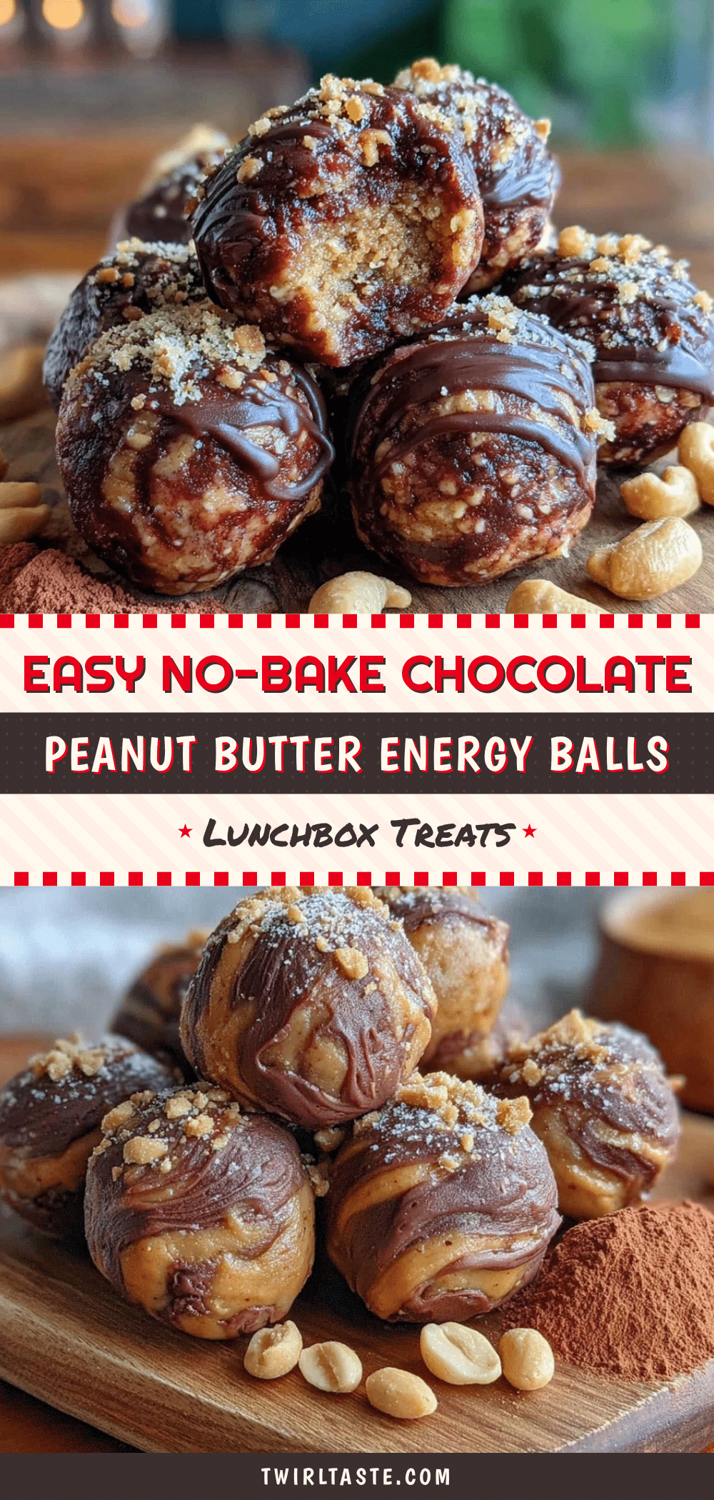 no bake chocolate peanut butter energy balls recipe