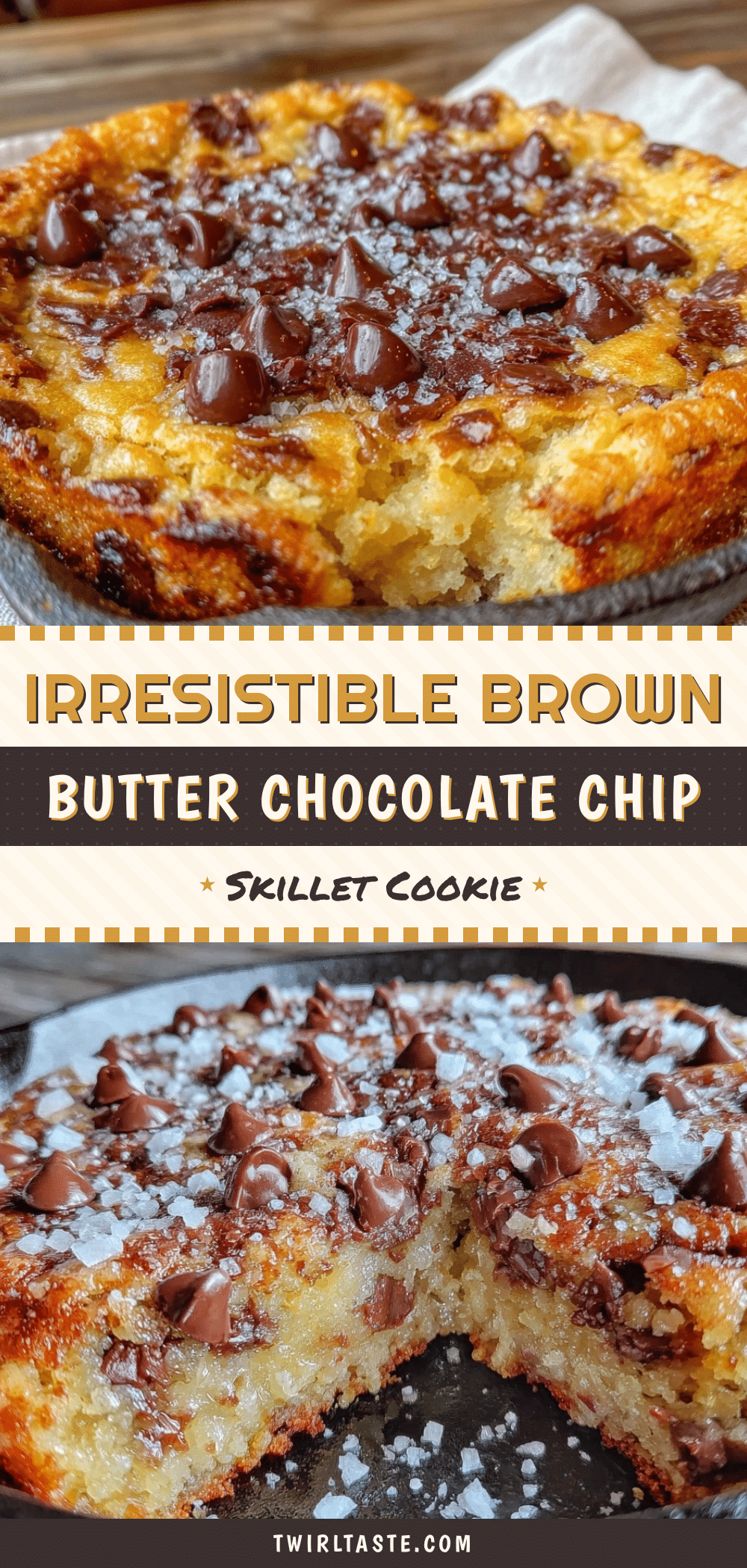 brown butter chocolate chip skillet cookie recipe