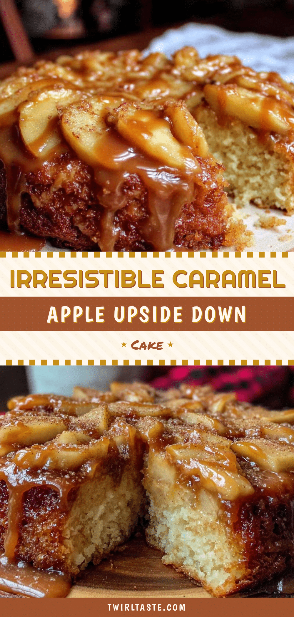 caramel apple upside down cake recipe