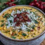 creamy roasted hatch chile and corn bisque - featured image