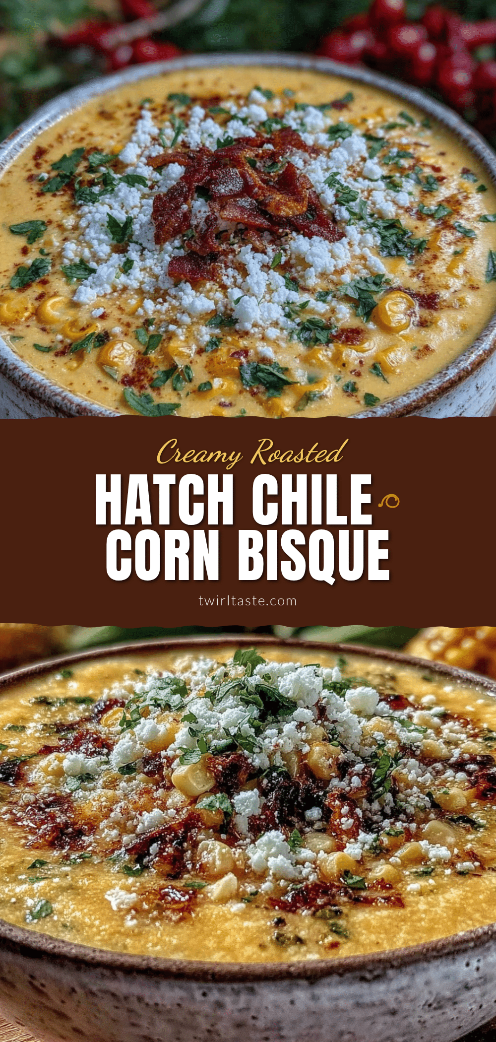 creamy roasted hatch chile and corn bisque recipe